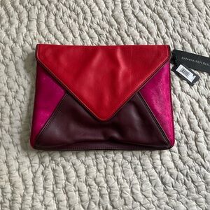 Banana Republic Red and Pink Geometric Clutch